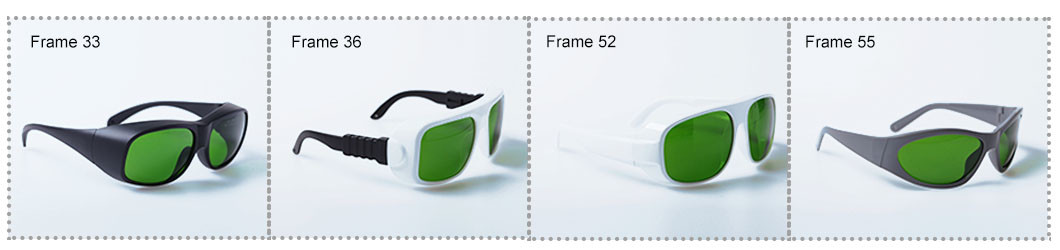 Green Protective Window Fiber Laser Safety Glasses For Diodes Nd Yag Telecom