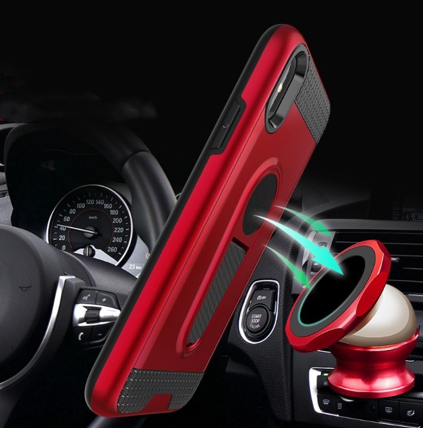 Wang PC+TPU Armor Case with with Kickstand Car Magnetic Absorption Function for IphoneXS IphoneXR IphoneXS MAX Iphone8