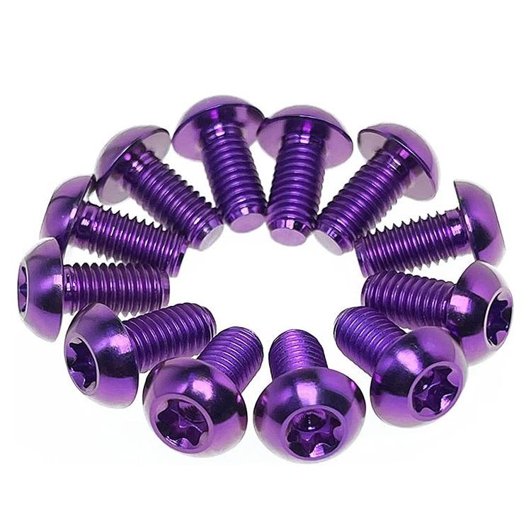Customized Rainbow Anodized Titanium Alloy Hexagon Flange Head Bolt Screw for Bicycle