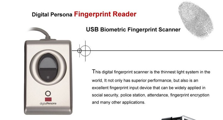 Original Small Biometric Fingerprint Scanner , 4000B Biometric Thumbprint Scanner