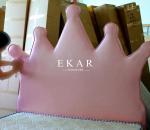 Crown Shaped Headboard High Fabric Bed For Girl