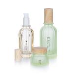 50g 130ml Pink Bottle Skin Care Bottle With Bamboo Lid 37mm