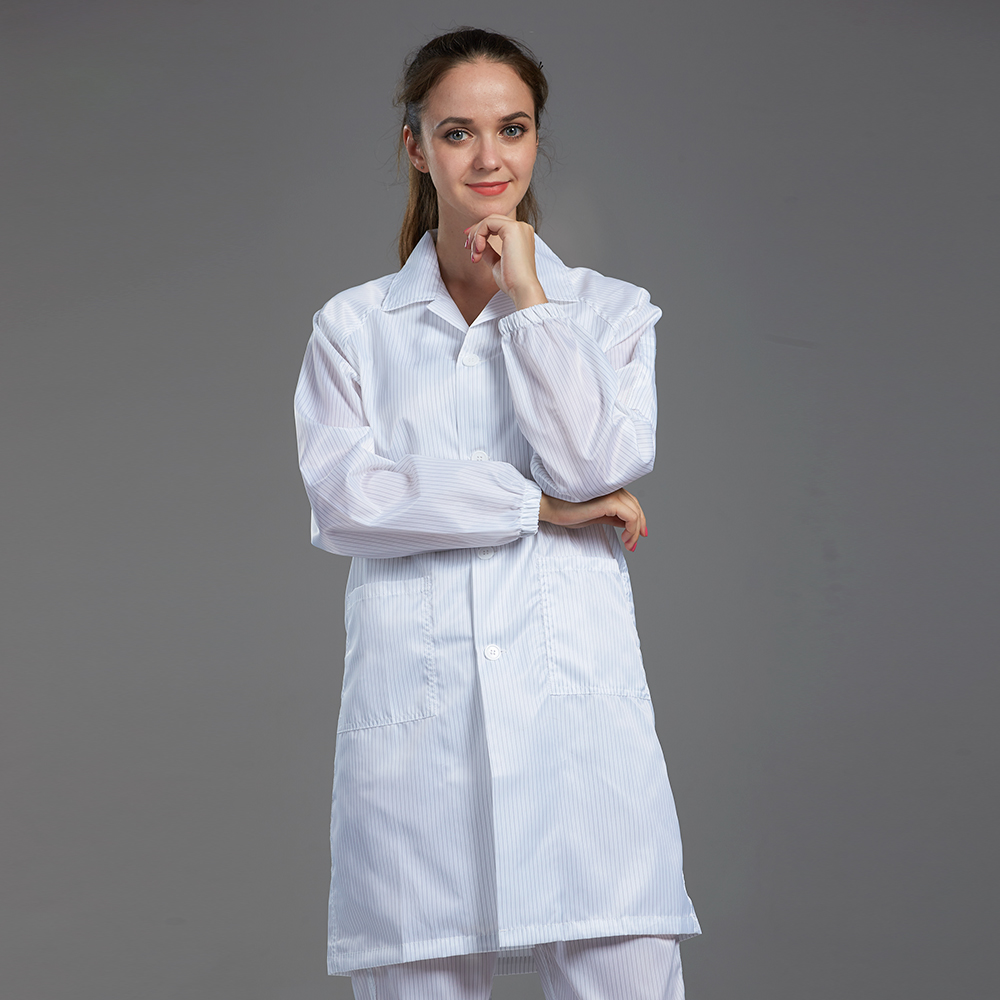 ESD antistatic resuable PU shoes with 5mm stripe conductive fiber blue color for cleanroom workshop