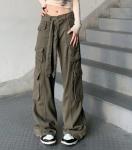 Small Quantity Clothing Factory Vintage Multi Pocket Cargo Pants Loose Straight