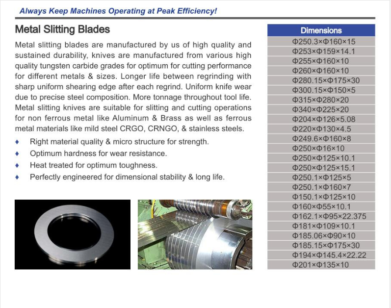 127Ã88.9Ã12.7mm Metal Slitting Blades 0