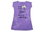 Ladies Polycotton Slub Jersey Short Sleeve Nightdress Light Purple Raglan