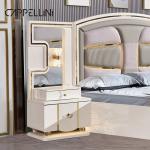 Wholesale Price King Size Double Leather Bed Suite Master Room Home White Full