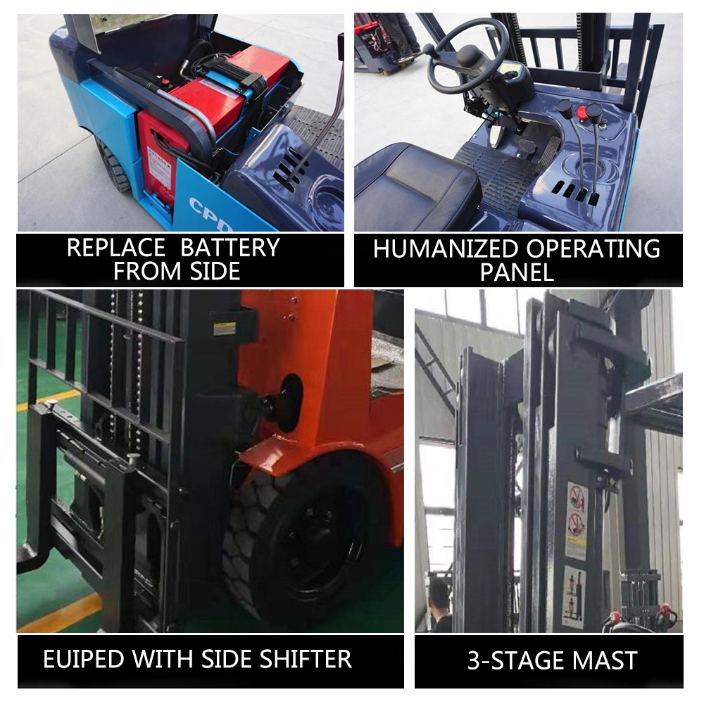 6000mm Cascade Sideshift Power Stacker 3 Ton Electric Forklift