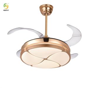 Wholesale LED Acrylic Metal Gold Ceiling Fan Light 4 Blades 36W 42 Inch from china suppliers