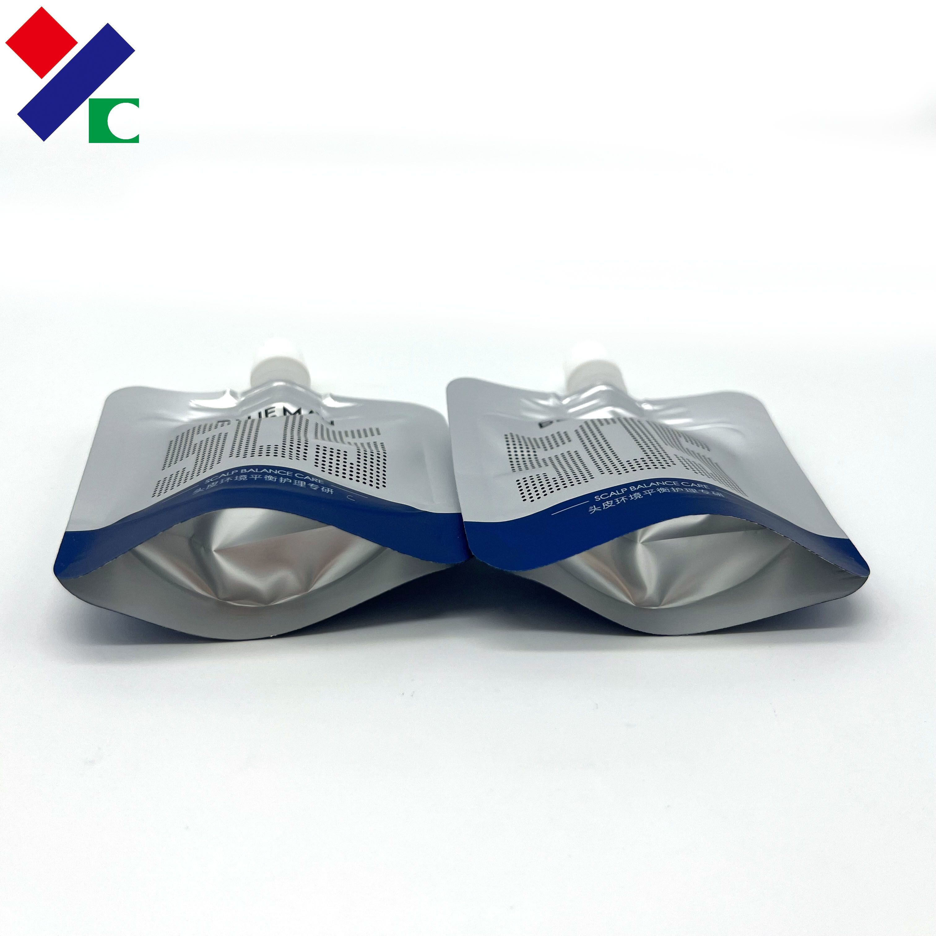 Standing Up Aluminum Foil Spout Pouch Packaging For Shampoo Liquid Soap Bag