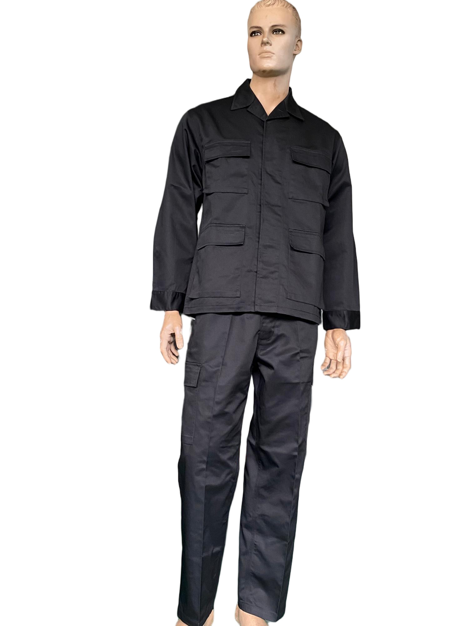 Black Ceremonial Uniform Set Casual Comfortable Top With Pants 45 Wool 55 Polyester Material