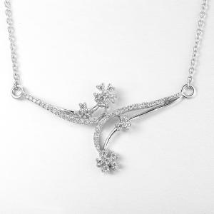 Wholesale Symmetrical Twin Flower 925 Sterling Silver Necklaces 4.98g St Christopher Pendant from china suppliers