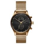 Brand logo sun grain dial gold plated stainless steel case custom watch face