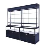 Stainless Steel Glass Shelves Display Glass Kitchen Cabinets with Customized