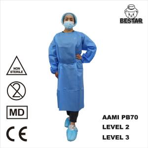 Wholesale SMS Hospital Sterile Disposable Isolation Gown EU2017/745 AAMI PB70 Level 3 from china suppliers