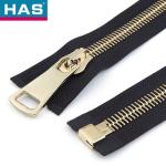 Metal #12 Separating Zippers 27 Inch Metal Jacket Zipper Gold Teeth