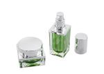 Square Acrylic Jar Lotion Bottle Set Cosmetic Container Suit