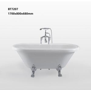 Wholesale White Color Indoor Clawfoot Jacuzzi Tub , Acrylic Freestanding Tub With Legs from china suppliers