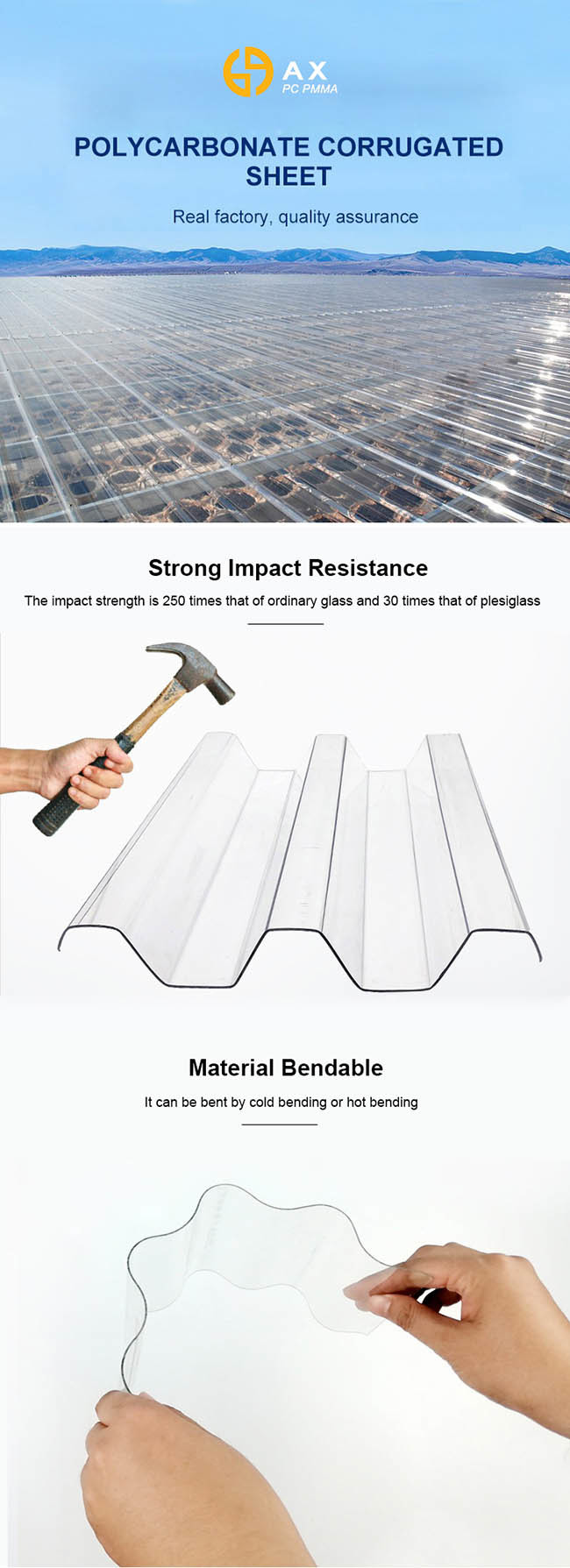 Awning 4.5mm Transparent Corrugated Sheet