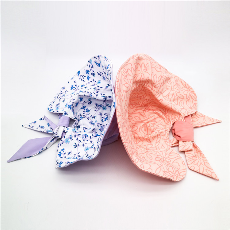 Female Wide Brim Fishing Bucket Hat With Big Bowknot