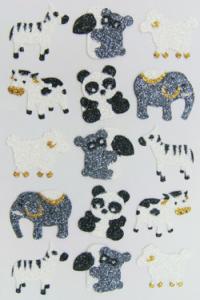 Wholesale Kawaii Colorful Glitter Animal Stickers , Grey Foam Animal Stickers Removable from china suppliers