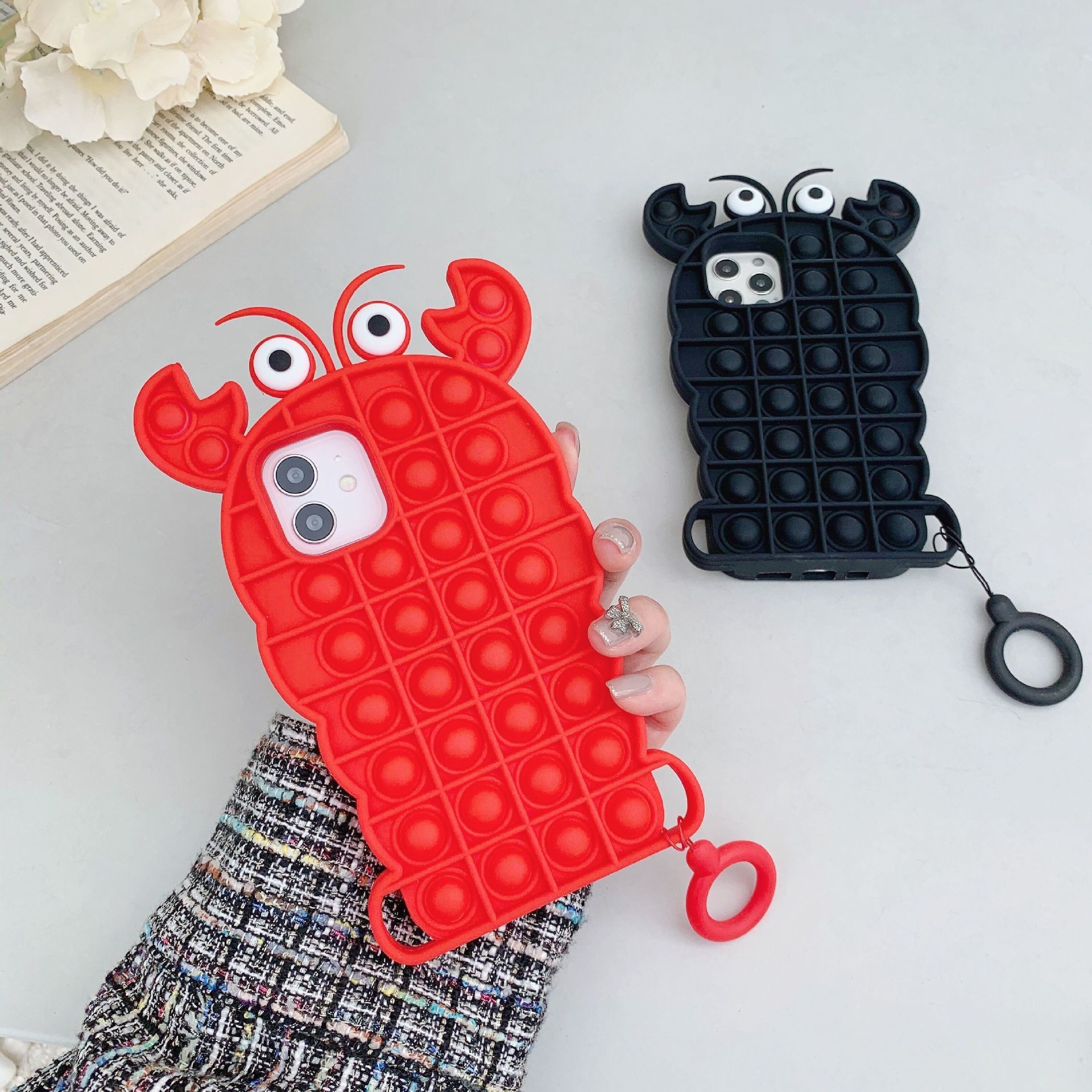 TPU Push Pop It Fidget Toy Phone Case Stress Relief For Iphone 12