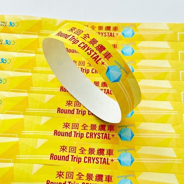 Custom Printed Paper Wristbands Sequential Numbering Barcoding For Security