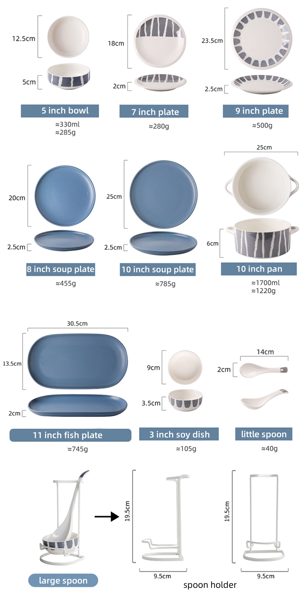 16-Piece Ceramic Dinner Set For Nordic Green And Blue Tableware In Business Gifts
