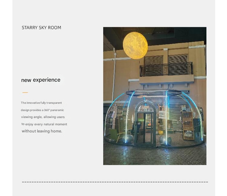 Leisure Facilities Outdoor Restaurant Transparent Bubble Room Star Hotel Homestay Tent Dome