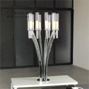 Wholesale ZT-396S Hot sale Silver metal centerpiece candlestick stands for wedding decor from china suppliers