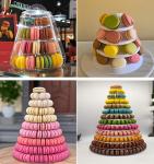 9 Tier Plastic Square Macaron Tower Stand Display For French Takeaway Food