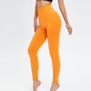 Wholesale Nylon Seamless Workout Leggings Breathable Ruched Booty Scrunch Butt Yoga Pants from china suppliers