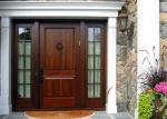 Mahogany Solid Wood Front Doors , Solid Wood Entrance Doors Tempered Glass For