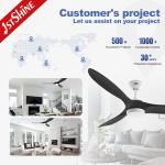 110-240V/50Hz-60Hz 2- DC Copper Ceiling Fan with Light 60 Inches White Metal