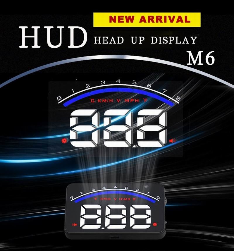 Ouchuangbo Car Head Up Display 3.5 inch Windscreen Projector OBD2 EUOBD Driving Data Display Speed RPM Water