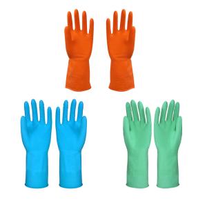 Wholesale Dip Flocklined Cleaing Table Household Cleaning Gloves 300mm Latex Gloves from china suppliers