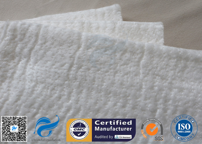 High Silica Fiberglass Needle Mat 25mm 1200℃ White Fire Door Insulation Blanket