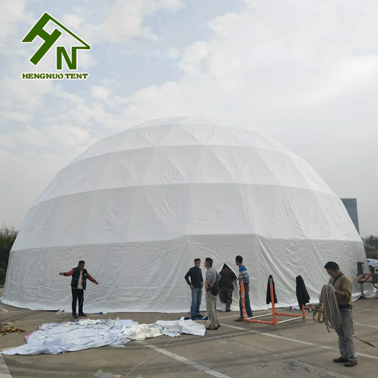 White Geodesic Luxury Dome Tent Diameter 20m For Big Projection Events