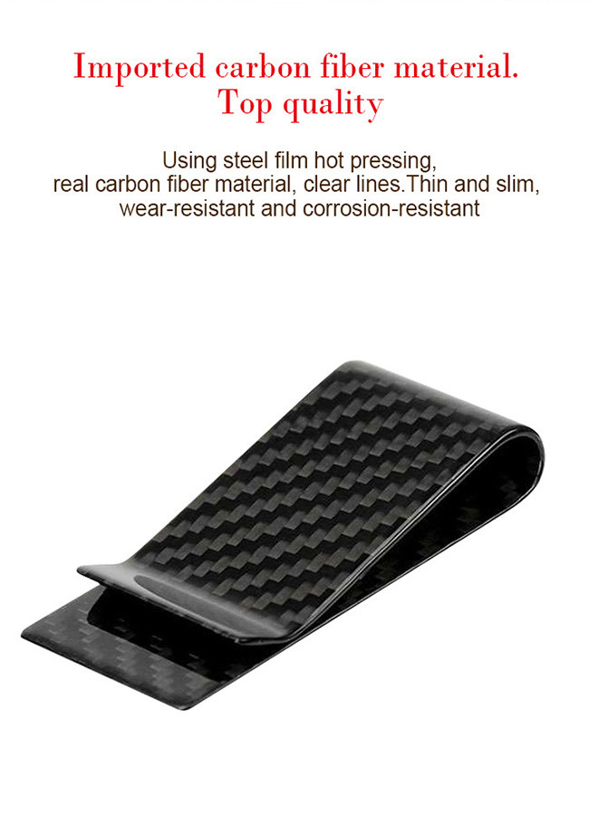 Anti Static 7.5g 1MM Thick 3K Carbon Fiber Money Clips