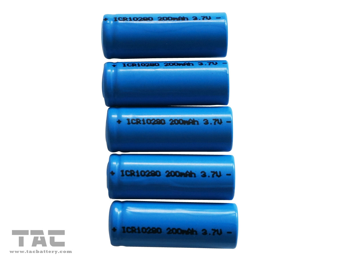 3.7V Lithium ion Cylindrical Battery ICR10280 200mAh