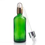 100ml Green Round Oil Dropper Glass Bottle Screen Printing Hot Stamping