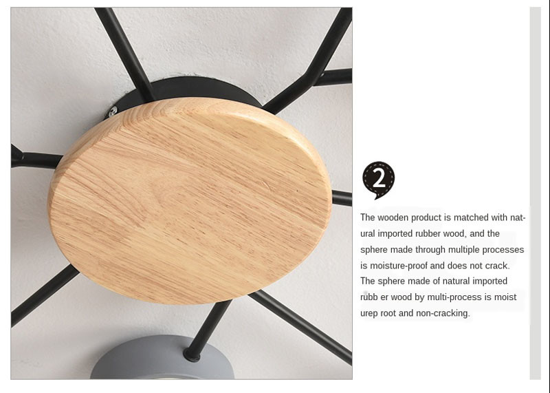 Modern living room LED lamp Nordic style bedroom LED wood ceiling flush mount light(WH-WA-15)