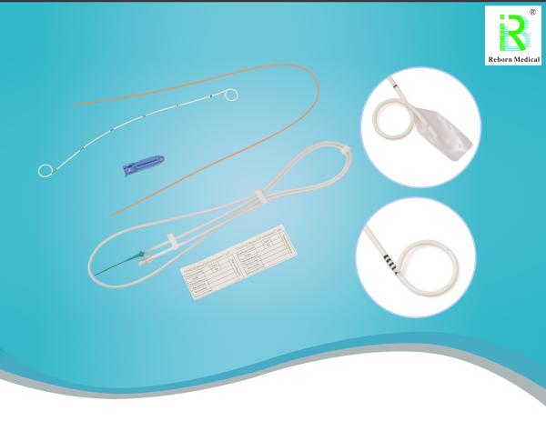 PE Pigtail Ureteral Stent Blue White Colour Length 15cm 28cm