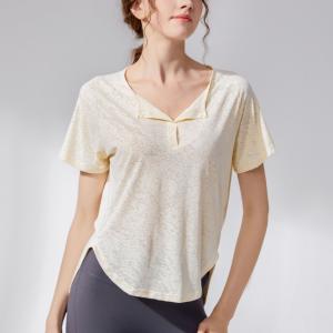 Wholesale 2023 New Yoga Clothes Top Women Senior Sense Loose Belly Cover Professional Fitness T-Shirt from china suppliers