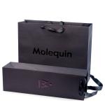 Custom Black Paper Shopping Bags With Ribbon Handles Stylish Product Packaging