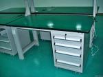 Tool Workshop Stainless Steel Work Bench With Butcher Block Hardwood Bench Top