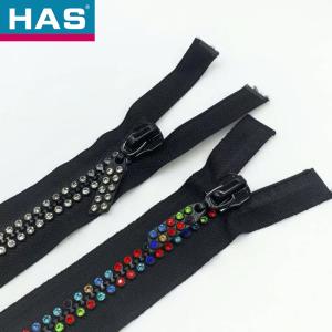 Wholesale Fashion 5#8#10# AB Rhinestones Zipper Hoodie Diamond Plastic Stone Teeth Zipper from china suppliers