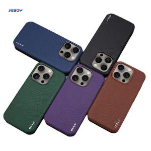 Wholesale Vegan Leather Cell Phone Cover Shockproof For IPhone 16 15 Pro Max from china suppliers