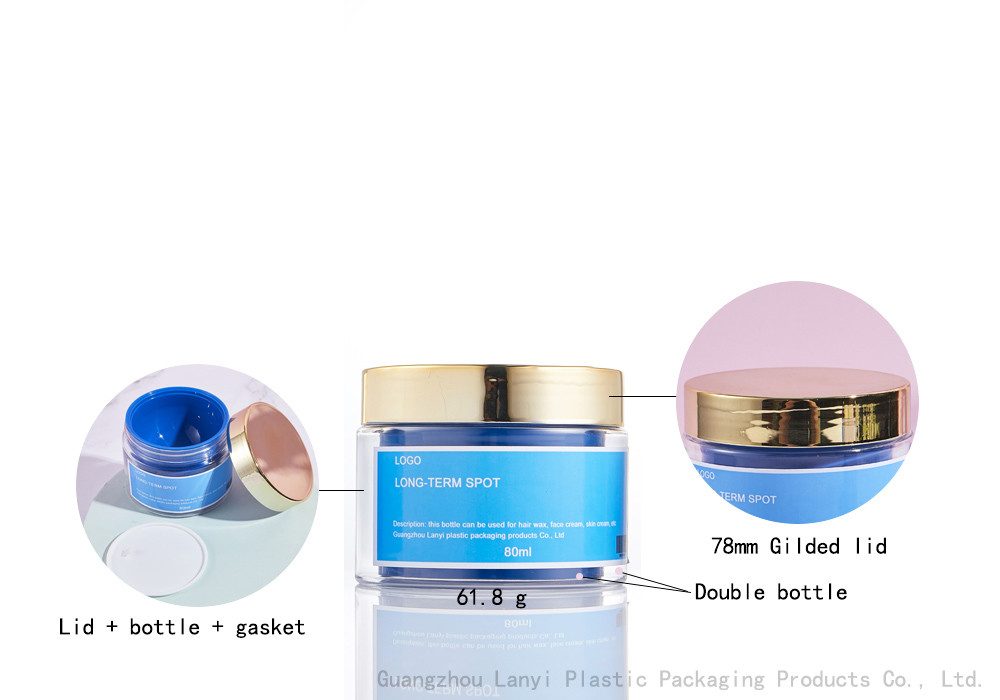 2.71OZ Facial Mask Golden Screw Cap Plastic Cosmetic Jars