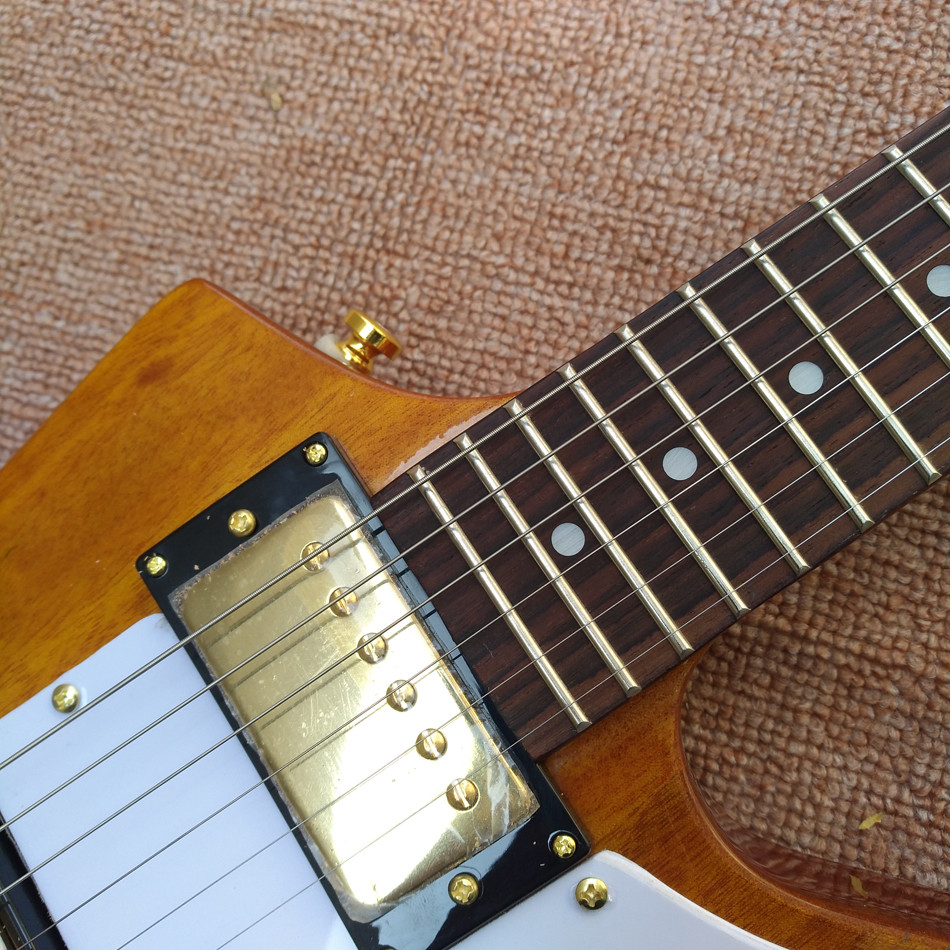 RD type Electric Guitar in Natural wood color, Custom Shop RD guitar with Chrome hardware, Dots inlays, Free shipping